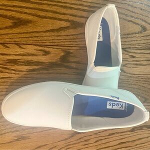 Keds White Slip-On Leather 8S